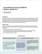 Document: Aromatherapy During Childbirth - Mothers Speak Out